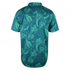 Columbia Men's Teal & Aqua Palm Leaves Rapid Rivers S/S Woven Shirt (400) 10 Columbia Men's Teal & Aqua Palm Leaves Rapid Rivers S/S Woven Shirt (400)