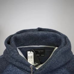 Quiksilver Men's Heather Blue Raglan Pullover Hoodie (S03) Quik Silver