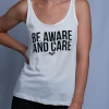 Tanks Roxy Women's Off White Be Aware And Care Sleeveless Tank Top (S03)