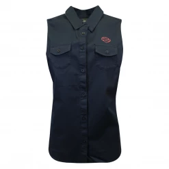 Harley-Davidson Women's Black Red Rose Sleeveless Vest Shirt (S03)