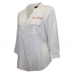 Harley-Davidson Women's Cream Orange L/S Woven Shirt (S04)