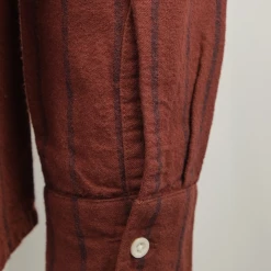 Quiksilver Men's Maroon Navy Striped L/S Flannel Shirt (S12) Mens