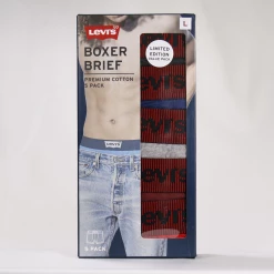 Levi's Men's 5 Pack Dark Grey, Navy Blue, Grey Stretch Boxer Briefs (S02)