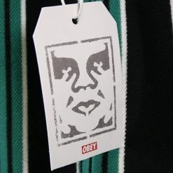 OBEY Men's Radar Classic Vertical Stripe Zip S/S Polo Shirt (S24)