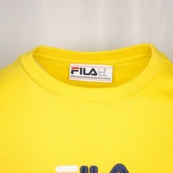 FILA Men's Yellow & Blue White Logo S/S T-Shirt (162) (Size XS)