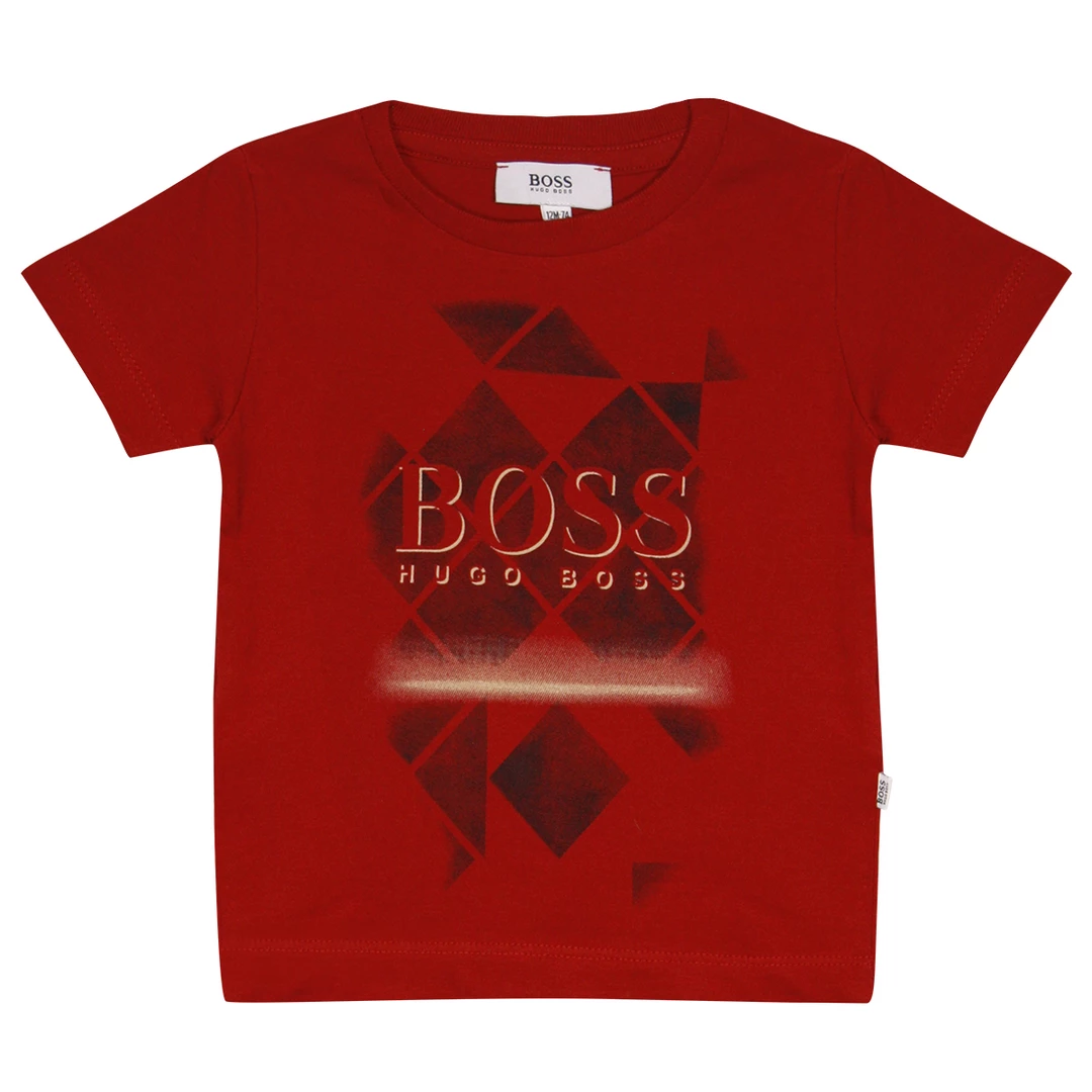 T-Shirts Hugo Boss Kid's Red Geometric Shapes S/S T-Shirt (S08) 3 T-Shirts Hugo Boss Kid's Red Geometric Shapes S/S T-Shirt (S08)
