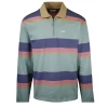 OBEY Men's Dark Pastel Striped Zip L/S Polo Shirt (S15)