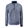 Mens Greg Norman Men's Heather Blue Semi Mock Neck 1/3 Zip Sweater (S03)