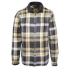 GUESS Men's Grey Yellow Olive Green White Plaid L/S Flannel Shirt