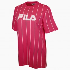 FILA Women's Pink Vertical Striped S/S T-Shirt