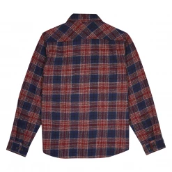 Woven Shirts RVCA Boy's Red Blue Plaid L/S Flannel Shirt (Medium)