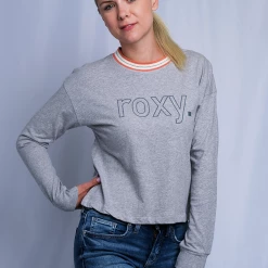 Roxy Women's Heather Grey Orange Crew Neck L/S T-Shirt (S01) 12 Roxy Women's Heather Grey Orange Crew Neck L/S T-Shirt (S01)
