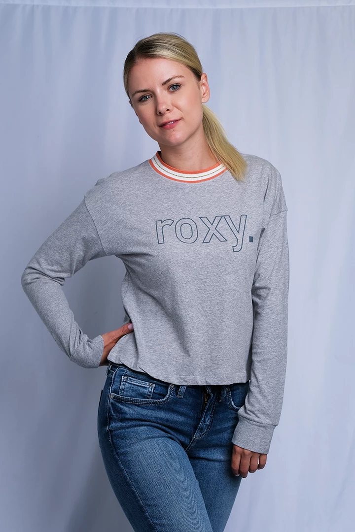 Roxy Women's Heather Grey Orange Crew Neck L/S T-Shirt (S01) 7 Roxy Women's Heather Grey Orange Crew Neck L/S T-Shirt (S01)