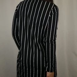 FILA Women's Black & White Stripe L/S T-Shirt Dress (S01)