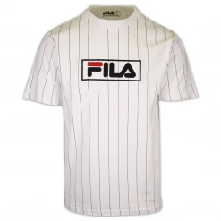 FILA Men's White Striped & Logo S/S T-Shirt (181)