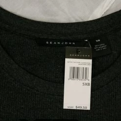 Sean John Men's Charcoal Heather Grey 98 Thermal L/S Pullover Sweater Mens