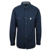 New Arrivals Carhartt Men's Navy Relaxed Fit L/S Flannel Shirt (S08)