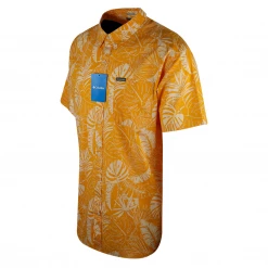 Columbia Men's Orange & White Palm Leaves Rapid Rivers S/S Woven Shirt (880)