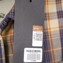 Harley-Davidson Women's Navy Orange Tan Plaid L/S Woven Shirt Jacket