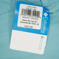 Columbia Mens Teal PFG Chino Pants (Size 36/32) Retail $65