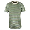 Volcom Men's Cream Black Blue Coral Green Striped S/S T-Shirt (S55) New Arrivals