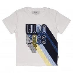 T-Shirts Hugo Boss Kid's Long Shadow Text S/S T-Shirt (S09)
