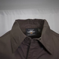 Harley-Davidson Men's Brown Two Tone L/S Woven Shirt (S11)