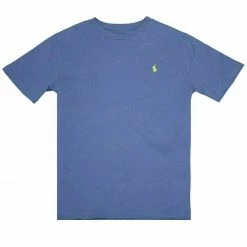 Polo Ralph Lauren Kid's D.Pastel Blue - Yellow Pony Round Neck S/S T-Shirt (S35)
