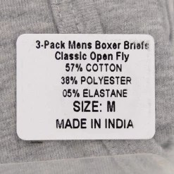 French Connection Men's 3 Pack Grey W/ Navy Blue Strap Boxer Briefs (S10) Mens