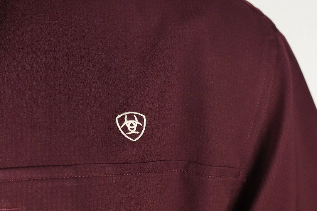 Ariat Men's Maroon Ariattek Heat Series S/S Woven Shirt 7 Ariat Men's Maroon Ariattek Heat Series S/S Woven Shirt