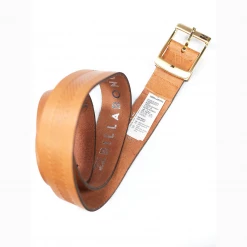 Billabong Men's Brown Cow Leather Yellow Buckle Belt (S08) New Arrivals