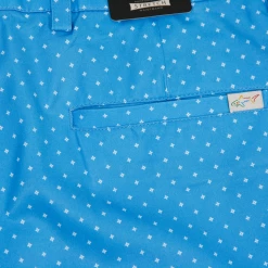 Greg Norman Men's Blue Microlux Stretch Star Print Pattern Chino Short (S01) Mens