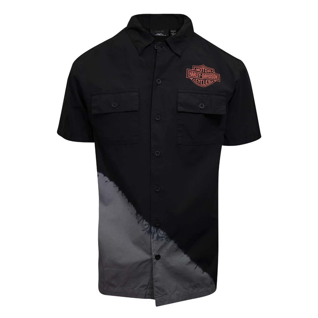 Harley-Davidson Men's Black Diagonal Paint S/S Woven Shirt (S09) 4 Harley-Davidson Men's Black Diagonal Paint S/S Woven Shirt (S09)
