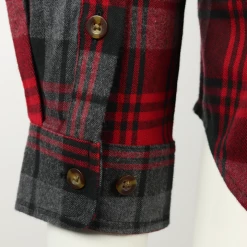 Carhartt Men's Red Charcoal Black Plaid Slim Fit L/S Flannel Shirt (S15) New Arrivals