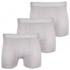French Connection Men's 3 Pack Grey W/ Grey Strap Boxer Briefs (S11) Mens