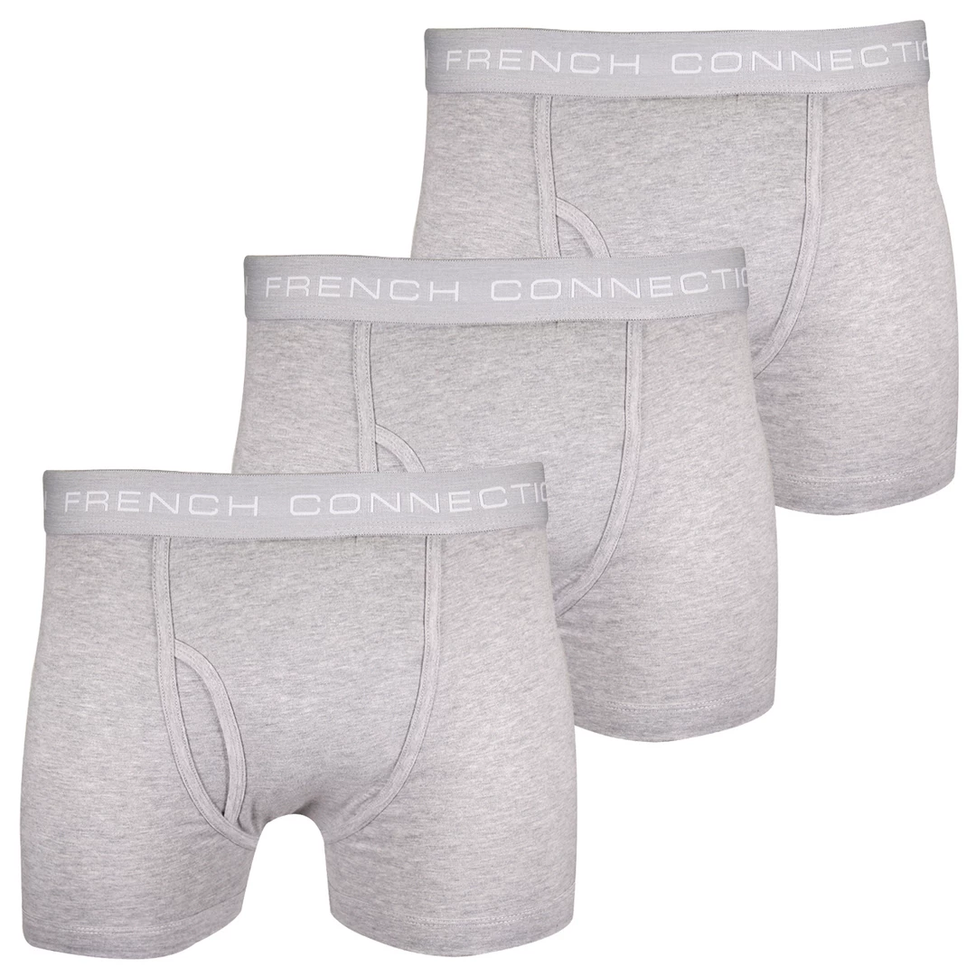 French Connection Men's 3 Pack Grey W/ Grey Strap Boxer Briefs (S11) Mens 3 French Connection Men's 3 Pack Grey W/ Grey Strap Boxer Briefs (S11) Mens