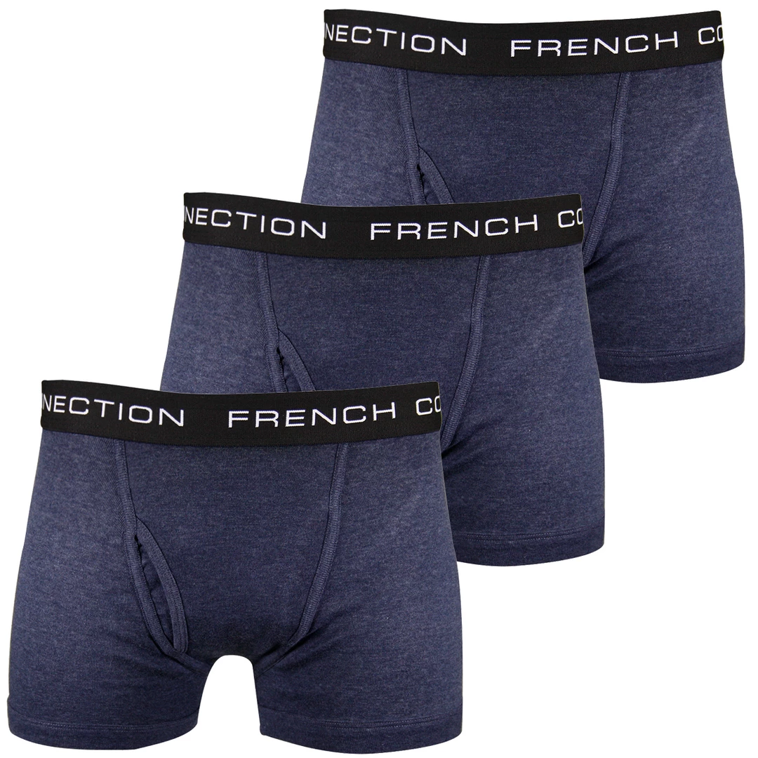 Mens French Connection Men's 3 Pack Navy Blue W/ Black Strap Boxer Briefs (S15) 3 Mens French Connection Men's 3 Pack Navy Blue W/ Black Strap Boxer Briefs (S15)
