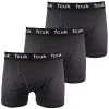 FCUK Men's 3 Pack Dark Grey W/ Black Strap Boxer Briefs (S14)