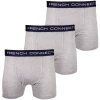 French Connection Men's 3 Pack Grey W/ Navy Blue Strap Boxer Briefs (S10) Mens