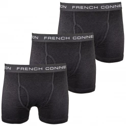 Mens French Connection Men's 3 Pack Dark Grey W/ Dark Grey Strap Boxer Brief (S08)