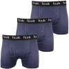 FCUK Men's 3 Pack Navy Blue W/ Black Strap Boxer Briefs (S07)