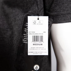 Volcom Men's Dark Heather Grey Circle Blank S/S T-Shirt (S10)