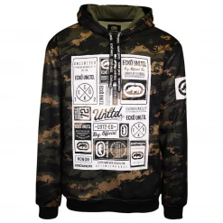 Mens Ecko Unltd. Men's Green Tan Snakes In The Grass Camo Pull Over Hoodie (S05) Size Medium