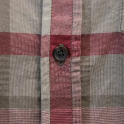 Spotted Clothing PrAna Men's Raspberry Red Cream Grey Box Plaid Benton S/S Woven Shirt S07