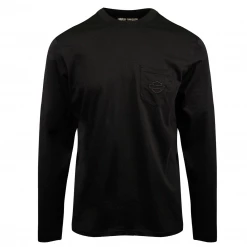 Harley-Davidson Men's Black Pocket Logo L/S T-Shirt