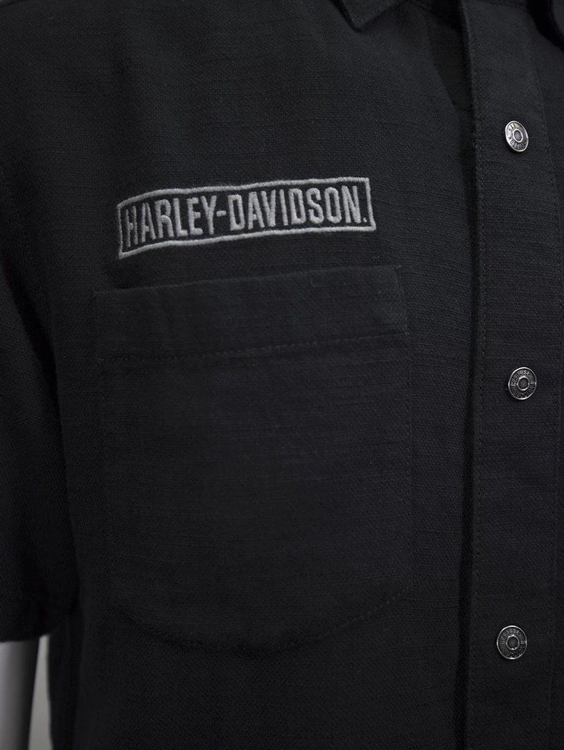 Harley-Davidson Men's Black Patch S/S Woven Shirt (S16) 6 Harley-Davidson Men's Black Patch S/S Woven Shirt (S16)