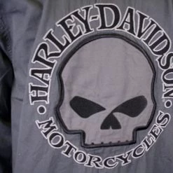 Spotted Clothing Harley-Davidson Men's 115 Grey Skull L/S Woven (No Main Label)