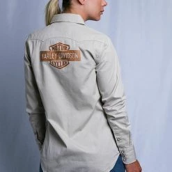 Harley-Davidson Women's Beige 1903 L/S Woven Shirt (S17) 29 Harley-Davidson Women's Beige 1903 L/S Woven Shirt (S17)