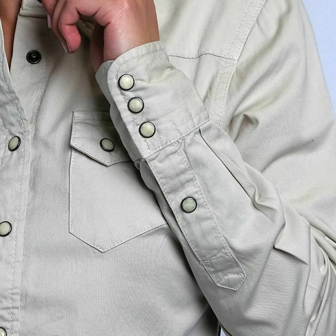 Harley-Davidson Women's Beige 1903 L/S Woven Shirt (S17) 16 Harley-Davidson Women's Beige 1903 L/S Woven Shirt (S17)