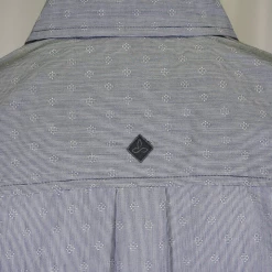 PrAna Men's Blue Diamond Pattern Striped L/S Woven Shirt (S55)